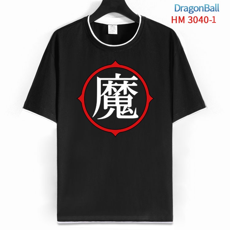 DRAGON BALL Cotton crew neck black and white trim short-sleeved T-shirt  from S to 4XL   HM-3040-1