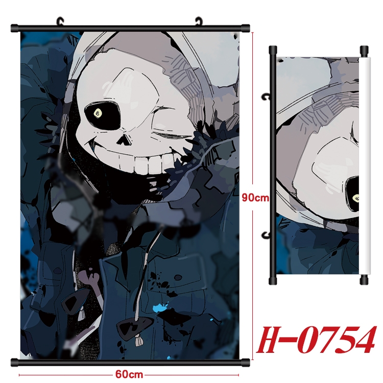 Undertale Anime Black Plastic Rod Canvas Painting 60X90CM H-0754