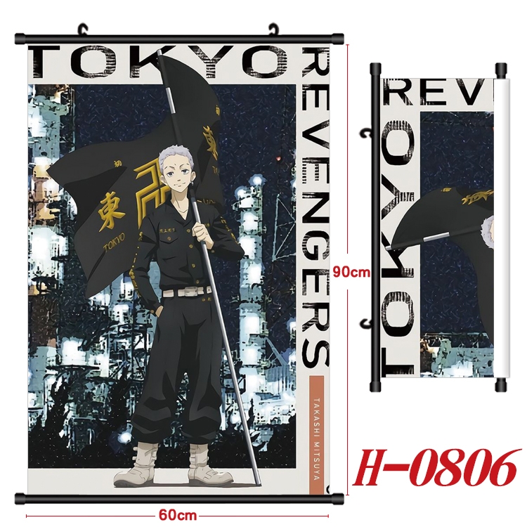 Tokyo Revengers  Anime Black Plastic Rod Canvas Painting 60X90CM H-0806