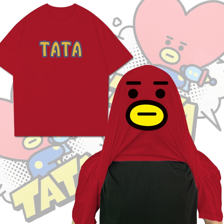 BTS TATA Movie star funny cotton creative round neck T-shirt  from M to 3XL