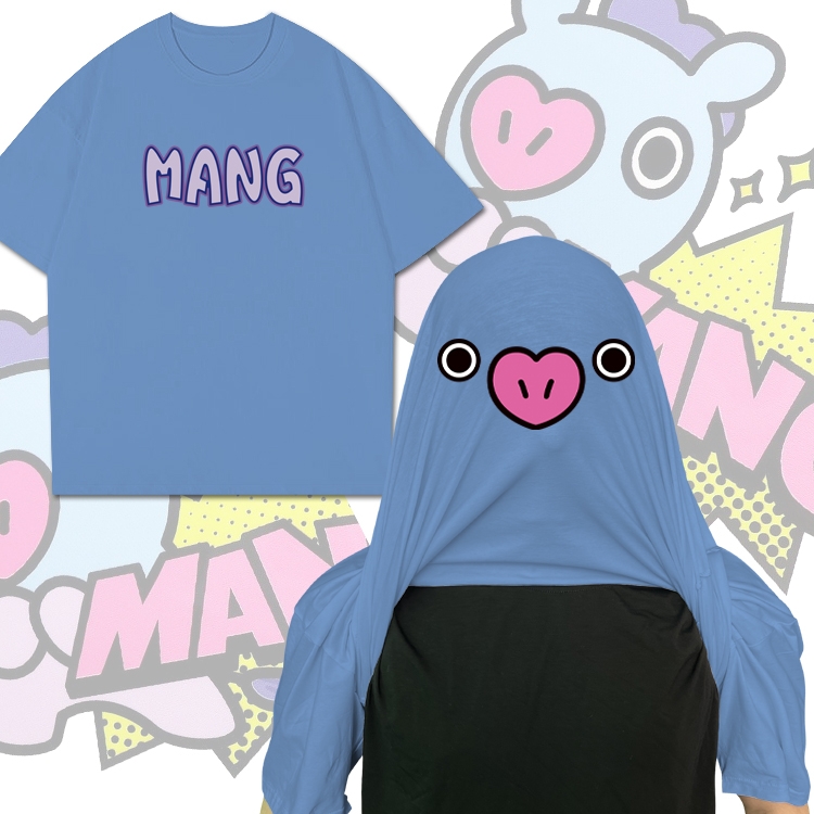 BTS MANG Movie star funny cotton creative round neck T-shirt  from M to 3XL