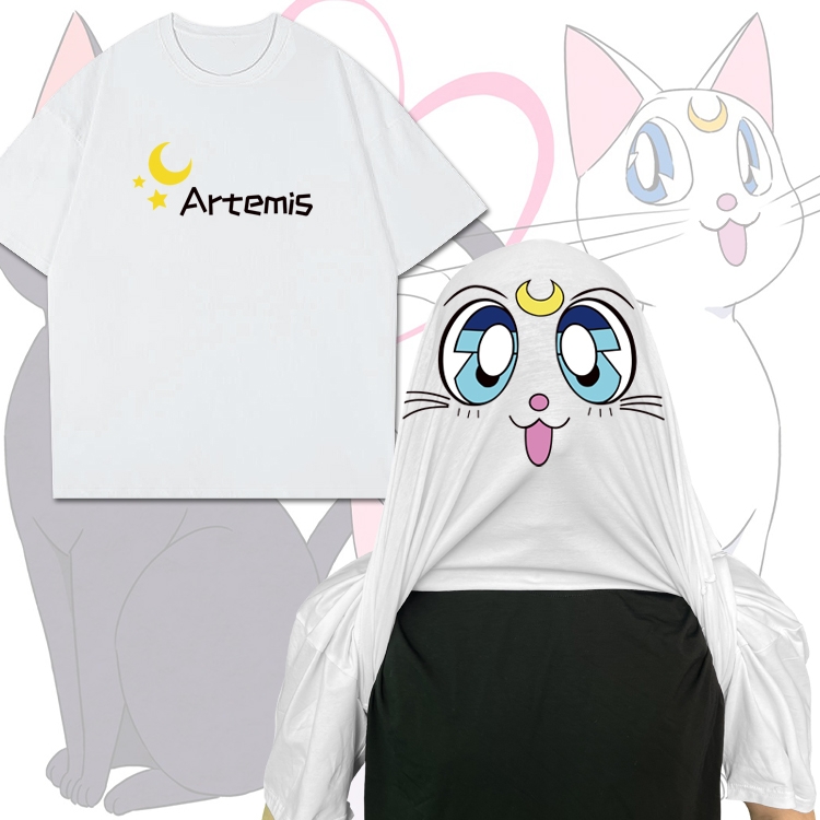 sailormoon Anime Funny Cotton Creative Crew Neck T-Shirt from M to 3XL