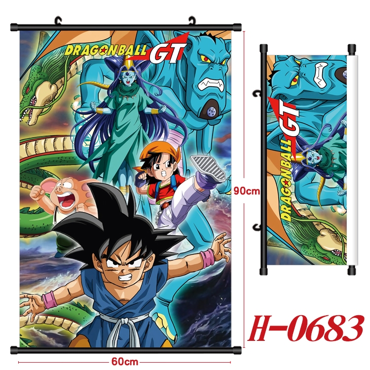 DRAGON BALL Anime Black Plastic Rod Canvas Painting 60X90CM H-0683