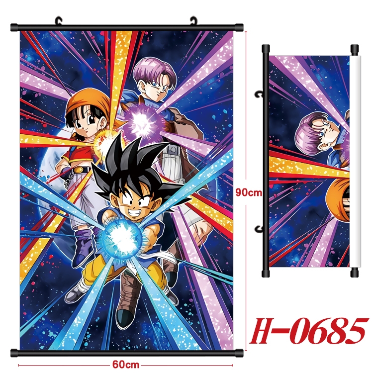 DRAGON BALL Anime Black Plastic Rod Canvas Painting 60X90CM H-0685