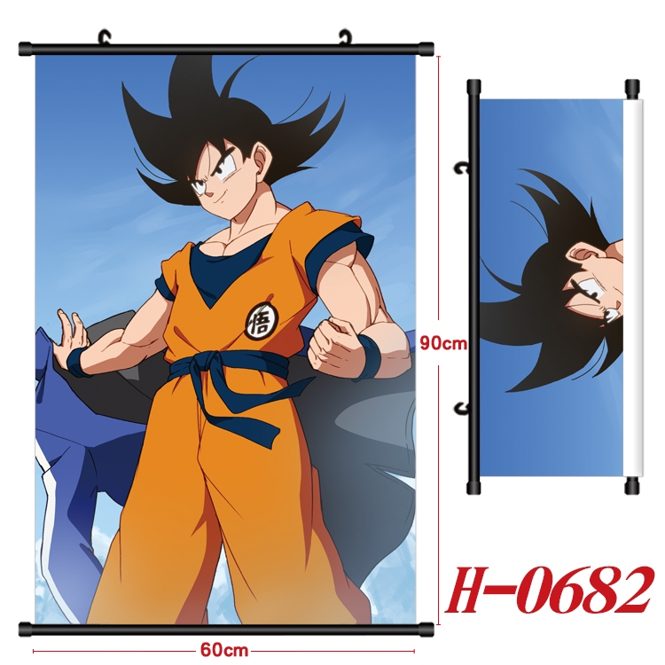DRAGON BALL Anime Black Plastic Rod Canvas Painting 60X90CM H-0682