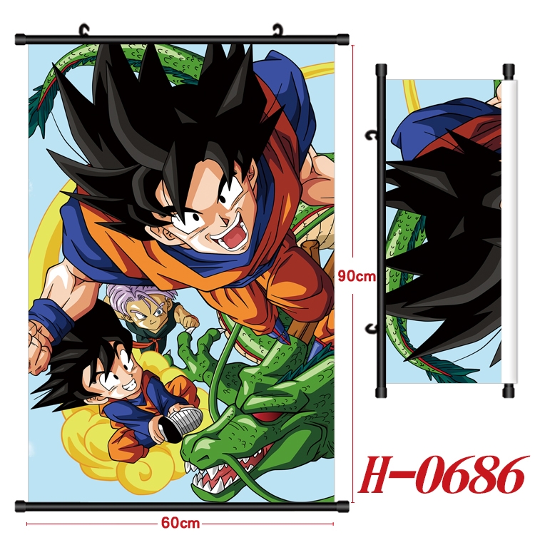 DRAGON BALL Anime Black Plastic Rod Canvas Painting 60X90CM H-0686