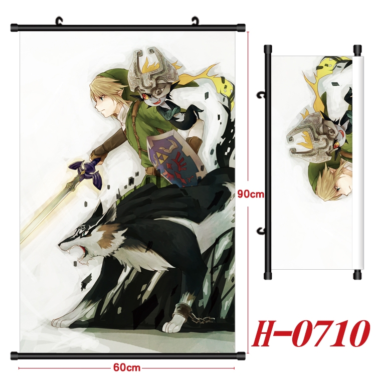 The Legend of Zelda Anime Black Plastic Rod Canvas Painting 60X90CM H-0710