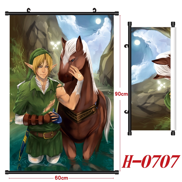 The Legend of Zelda Anime Black Plastic Rod Canvas Painting 60X90CM H-0707