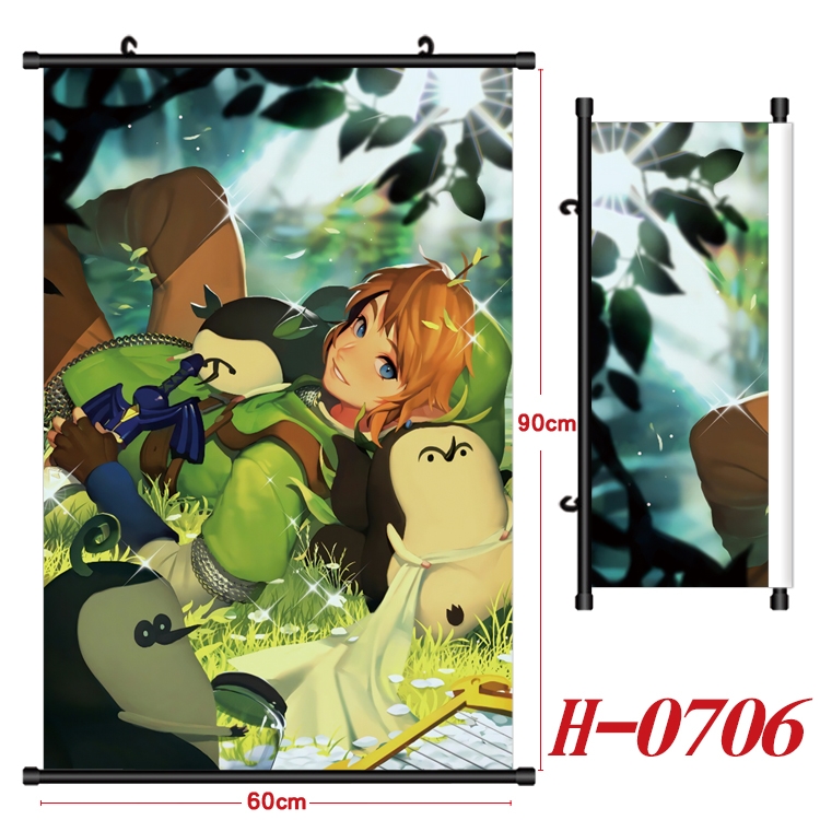 The Legend of Zelda Anime Black Plastic Rod Canvas Painting 60X90CM H-0706