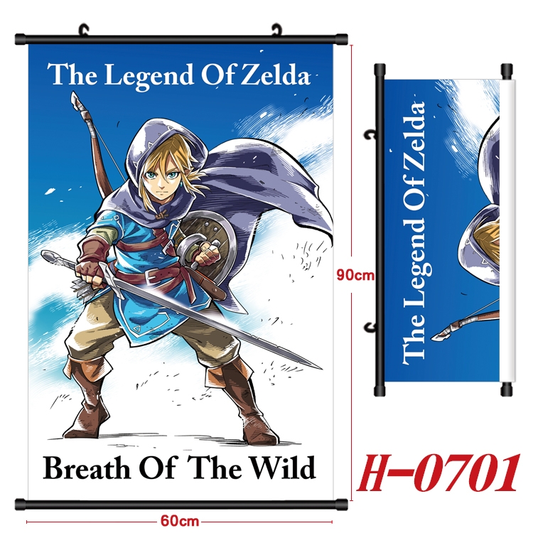 The Legend of Zelda Anime Black Plastic Rod Canvas Painting 60X90CM H-0701