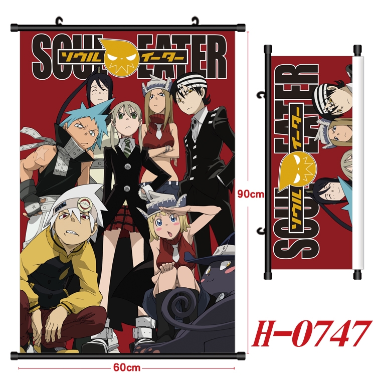 Soul Eater Anime Black Plastic Rod Canvas Painting 60X90CM H-0747