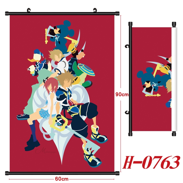 kingdom hearts  Anime Black Plastic Rod Canvas Painting 60X90CM  H-0763