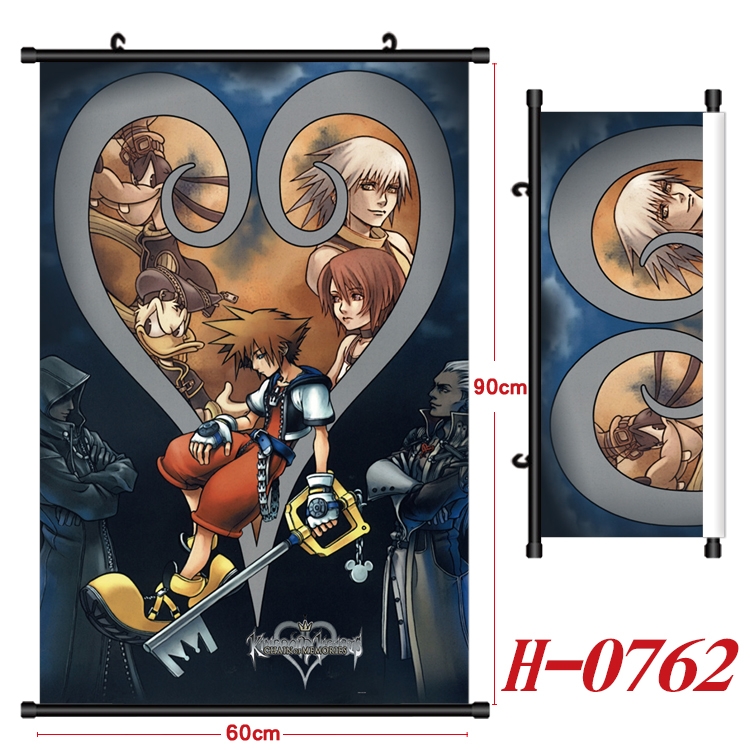 kingdom hearts  Anime Black Plastic Rod Canvas Painting 60X90CM H-0762