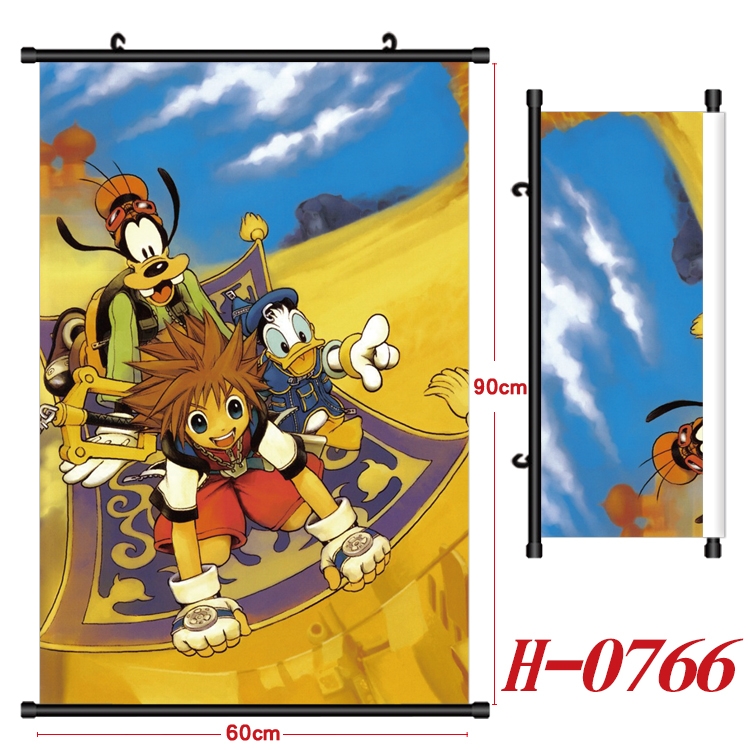 kingdom hearts  Anime Black Plastic Rod Canvas Painting 60X90CM  H-0766
