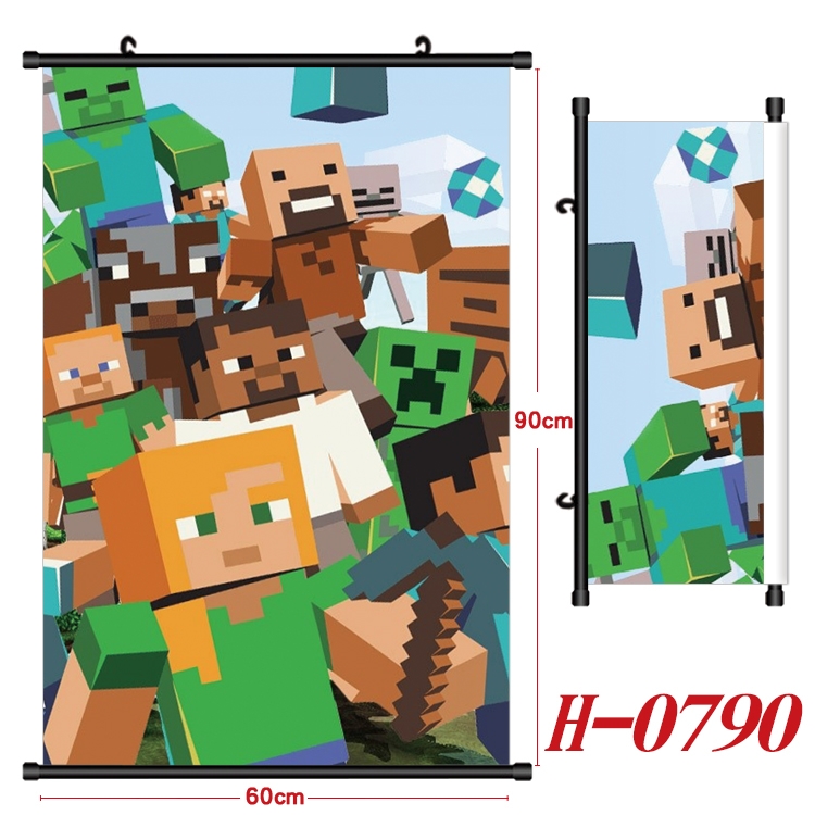 Minecraft Anime Black Plastic Rod Canvas Painting 60X90CM  H-0790
