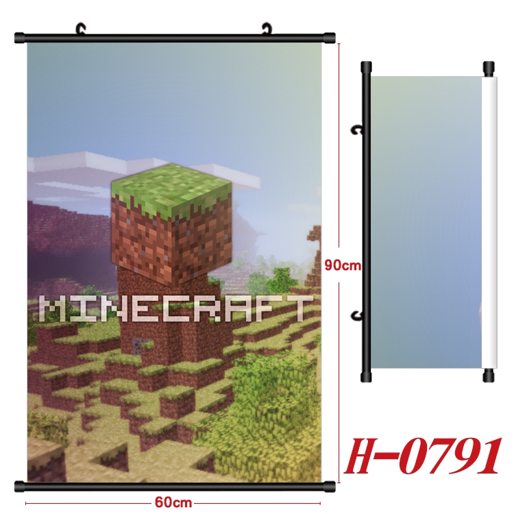 Minecraft Anime Black Plastic Rod Canvas Painting 60X90CM  H-0791