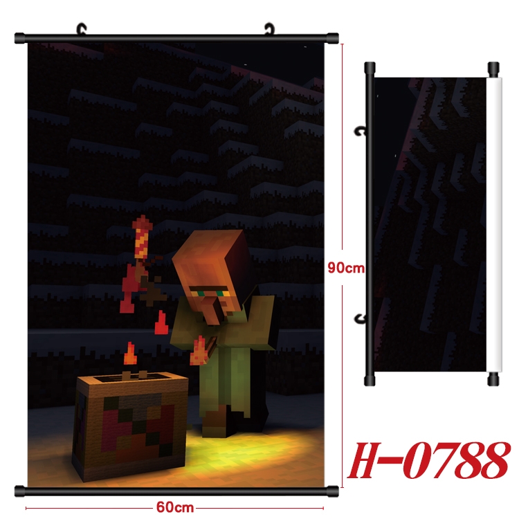 Minecraft Anime Black Plastic Rod Canvas Painting 60X90CM  H-0788