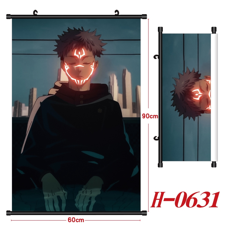 Jujutsu Kaisen Anime Black Plastic Rod Canvas Painting 60X90CM  H-0631