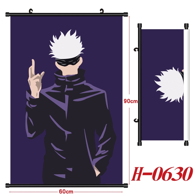 Jujutsu Kaisen Anime Black Plastic Rod Canvas Painting 60X90CM  H-0630