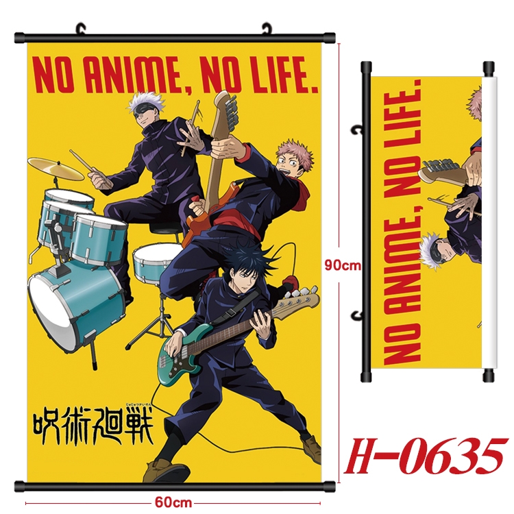 Jujutsu Kaisen Anime Black Plastic Rod Canvas Painting 60X90CM  H-0635