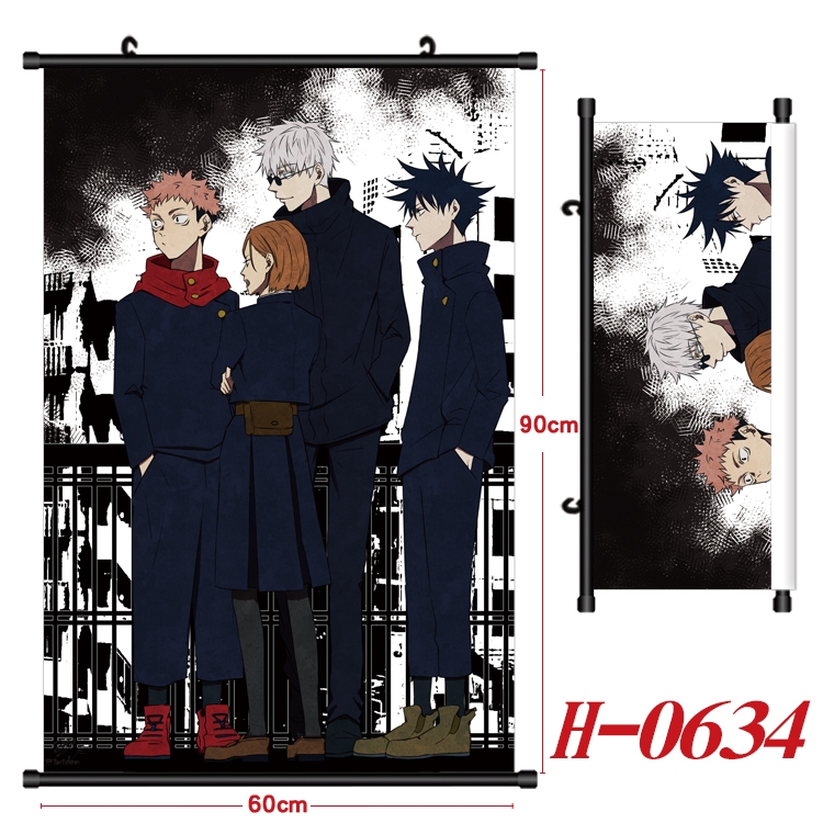 Jujutsu Kaisen Anime Black Plastic Rod Canvas Painting 60X90CM  H-0634