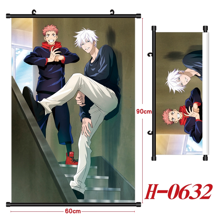 Jujutsu Kaisen Anime Black Plastic Rod Canvas Painting 60X90CM H-0632