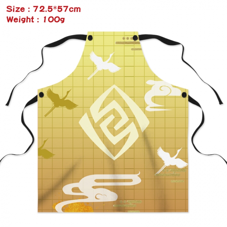 Genshin Impact Anime Creative Digital Printing Apron 72.5x57cm