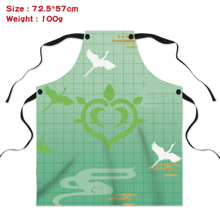 Genshin Impact Anime Creative Digital Printing Apron 72.5x57cm