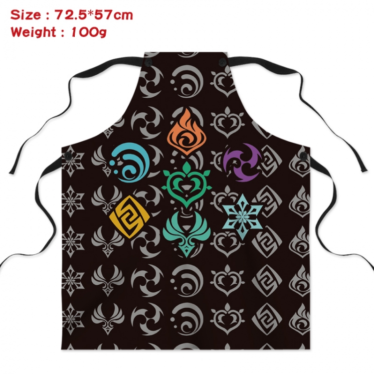 Genshin Impact Anime Creative Digital Printing Apron 72.5x57cm