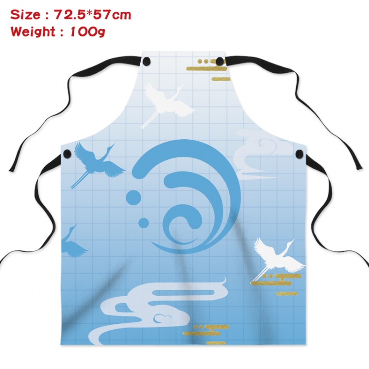 Genshin Impact Anime Creative Digital Printing Apron 72.5x57cm