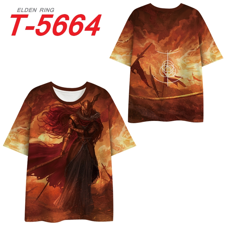 Eldon Ring Anime Peripheral Full Color Milk Silk Short Sleeve T-Shirt from S to 6XL T-5664