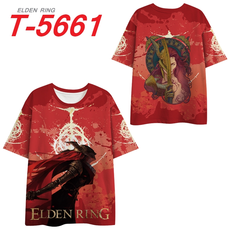 Eldon Ring Anime Peripheral Full Color Milk Silk Short Sleeve T-Shirt from S to 6XL T-5661