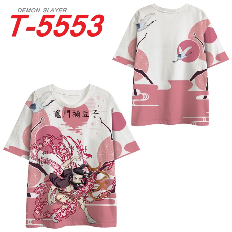 Demon Slayer Kimets Anime Peripheral Full Color Milk Silk Short Sleeve T-Shirt from S to 6XL T-5553