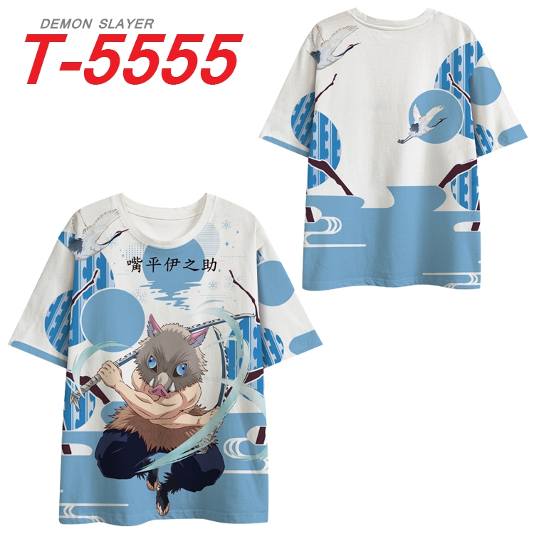 Demon Slayer Kimets Anime Peripheral Full Color Milk Silk Short Sleeve T-Shirt from S to 6XL T-5555