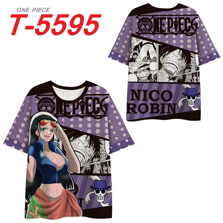 One Piece Anime Peripheral Full Color Milk Silk Short Sleeve T-Shirt from S to 6XL  T-5595