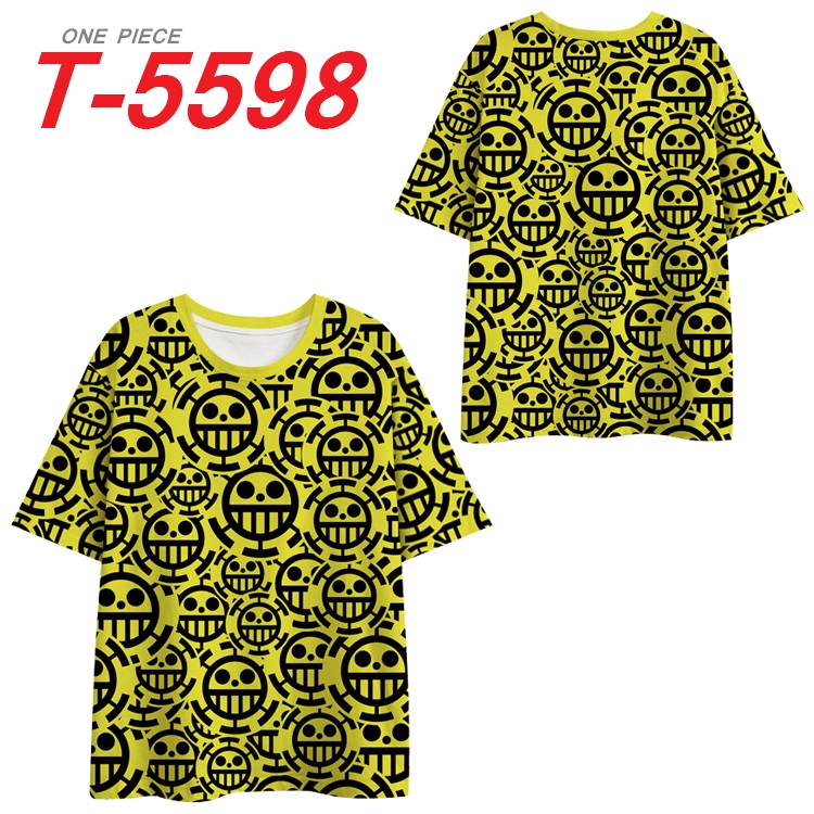 One Piece Anime Peripheral Full Color Milk Silk Short Sleeve T-Shirt from S to 6XL T-5598