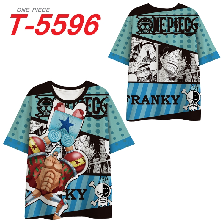 One Piece Anime Peripheral Full Color Milk Silk Short Sleeve T-Shirt from S to 6XL  T-5596
