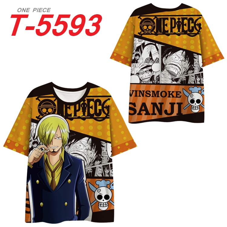 One Piece Anime Peripheral Full Color Milk Silk Short Sleeve T-Shirt from S to 6XL  T-5593