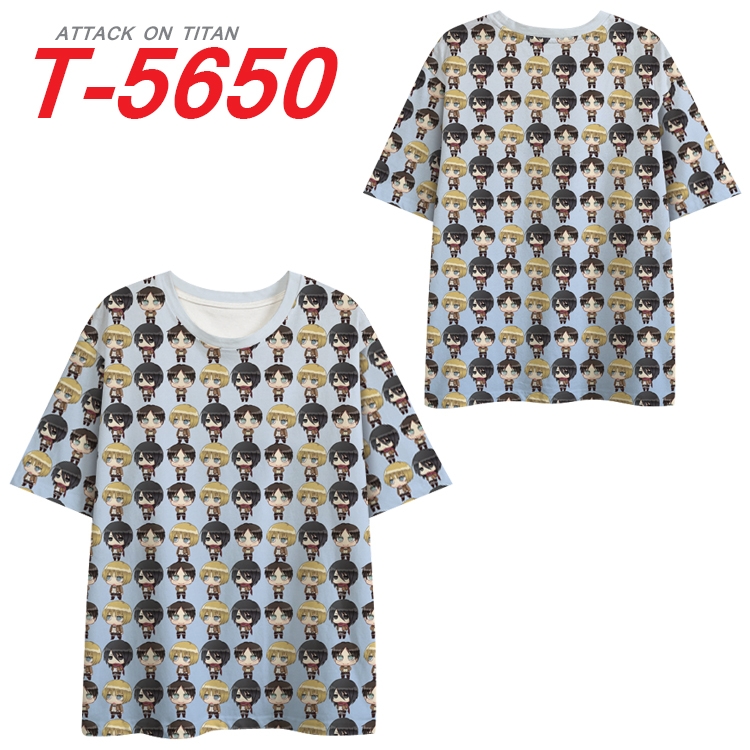 Shingeki no Kyojin Anime Peripheral Full Color Milk Silk Short Sleeve T-Shirt from S to 6XL T-5650