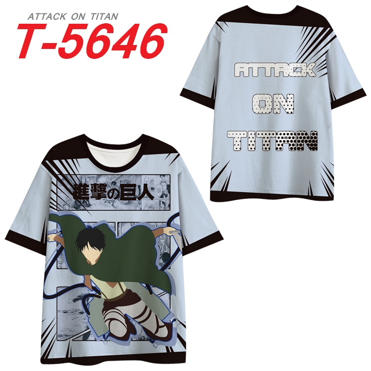 Shingeki no Kyojin Anime Peripheral Full Color Milk Silk Short Sleeve T-Shirt from S to 6XL T-5646