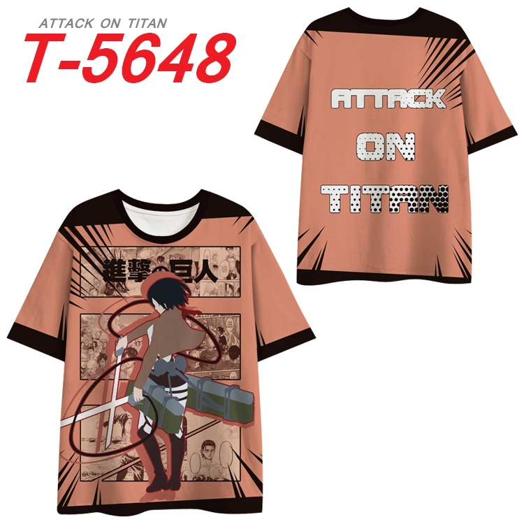 Shingeki no Kyojin Anime Peripheral Full Color Milk Silk Short Sleeve T-Shirt from S to 6XL T-5648