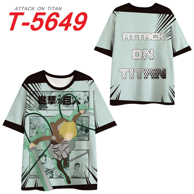 Shingeki no Kyojin Anime Peripheral Full Color Milk Silk Short Sleeve T-Shirt from S to 6XL T-5649