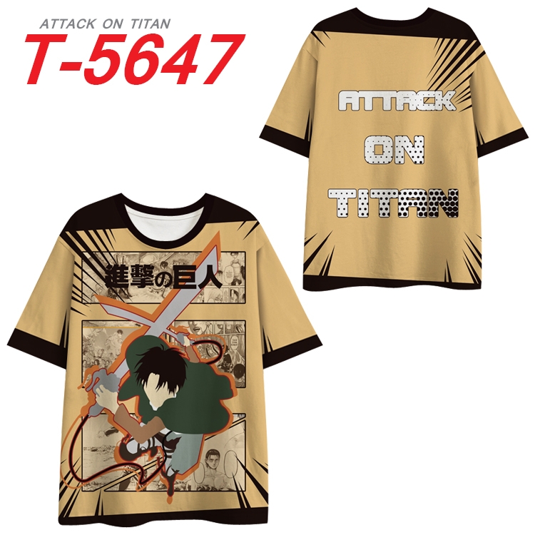 Shingeki no Kyojin Anime Peripheral Full Color Milk Silk Short Sleeve T-Shirt from S to 6XL T-5647