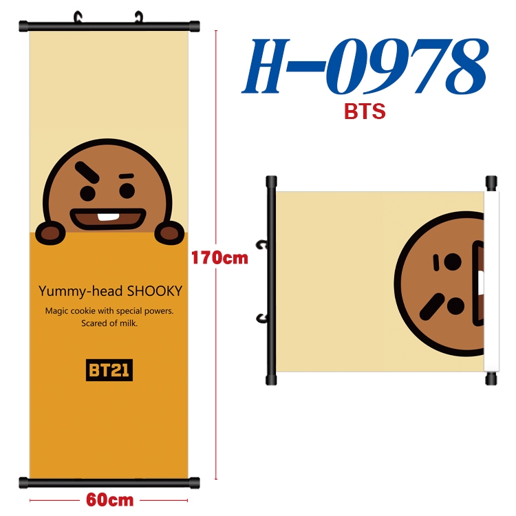 BTS Black plastic rod cloth hanging canvas painting 60x170cm H-0978