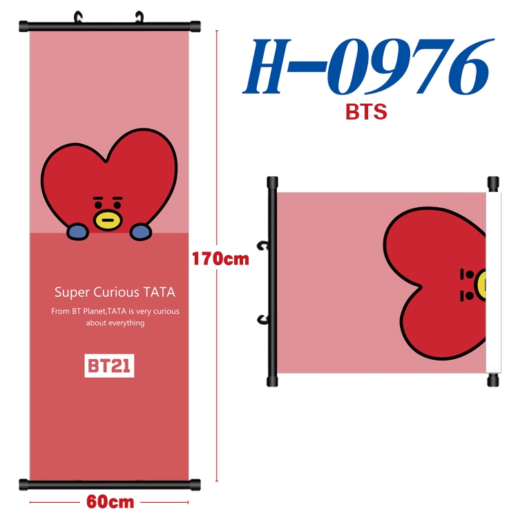 BTS Black plastic rod cloth hanging canvas painting 60x170cm H-0976