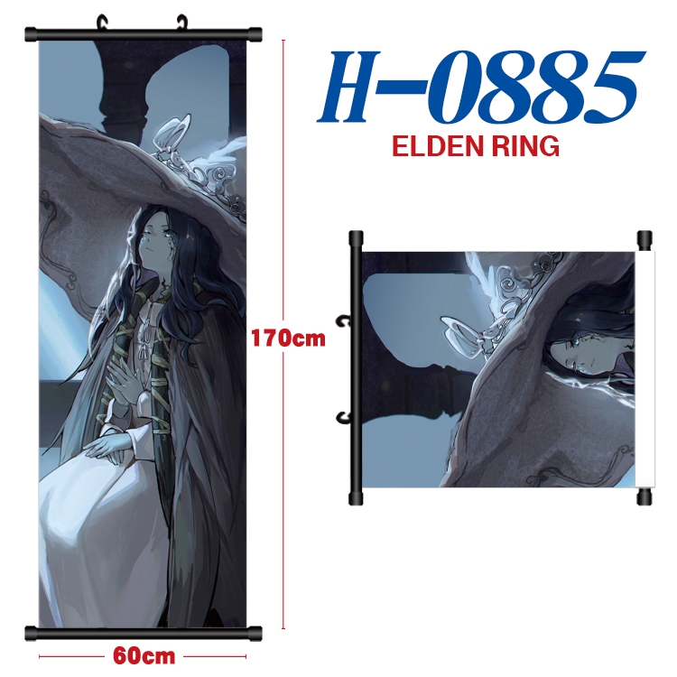 Eldon Ring Black plastic rod cloth hanging canvas painting 60x170cm H-0885