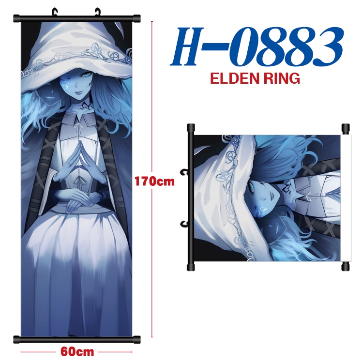 Eldon Ring Black plastic rod cloth hanging canvas painting 60x170cm H-0883