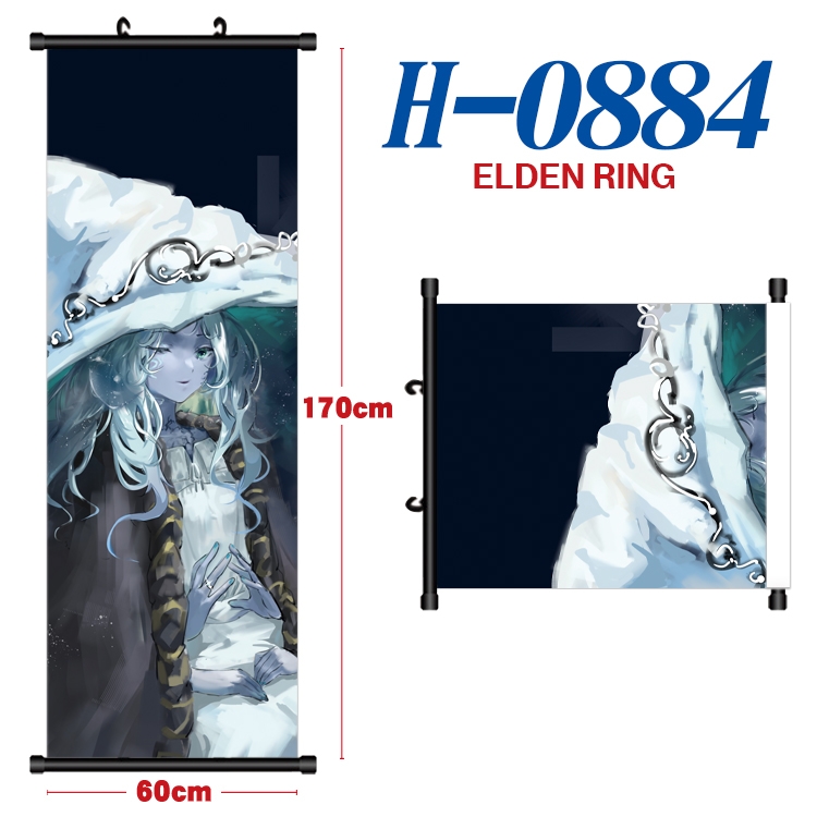 Eldon Ring Black plastic rod cloth hanging canvas painting 60x170cm H-0884