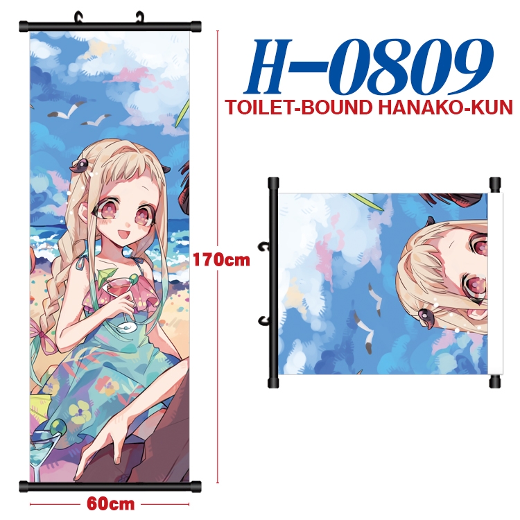 Toilet-Bound Hanako-kun  Black plastic rod cloth hanging canvas painting 60x170cm H-0809