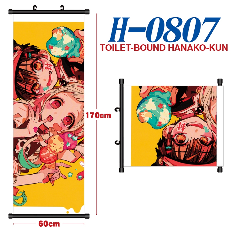 Toilet-Bound Hanako-kun  Black plastic rod cloth hanging canvas painting 60x170cm H-0807